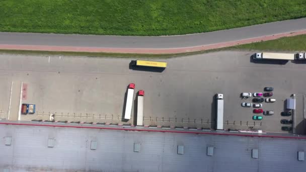 Aerial Shot of Modern Industrial Warehouse - Footage, Video