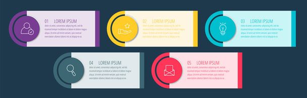 Vector infographic flat template circles for five label, diagram, graph, presentation. Business concept with 5 options and arrows. For content, flowchart, steps, timeline, workflow, marketing. EPS10 - Vector, Image