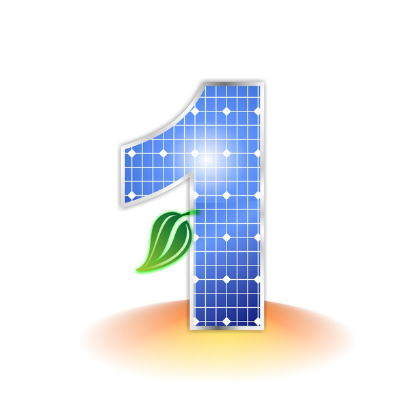 Solar panels texture, alphabet number 1 icon or symbol - Photo, Image