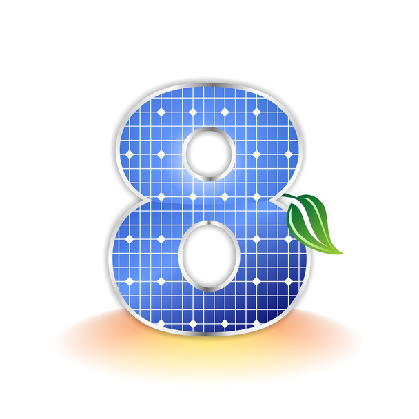 太陽電池パネルのテクスチャ、アルファベット番号 8 アイコンまたはシンボル - 写真・画像