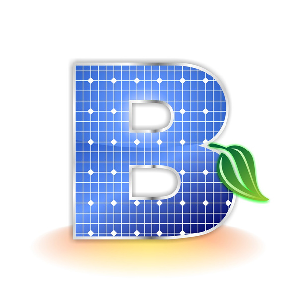 Solar panels texture, alphabet capital letter B icon or symbol - Photo, Image