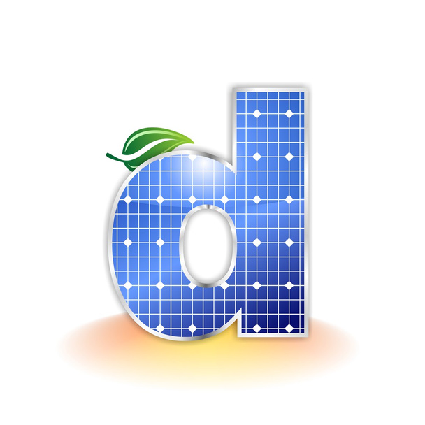 solární panely texturu, malá abeceda písmeno d ikonu nebo symbol - Fotografie, Obrázek