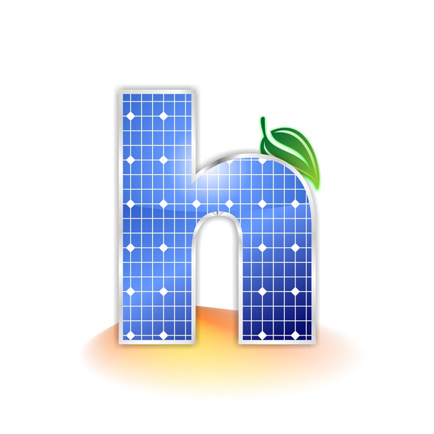 太陽電池パネルのテクスチャ アルファベット小文字手紙 h アイコンまたはシンボル - 写真・画像