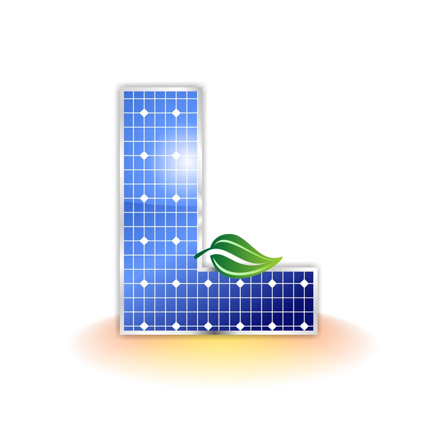Solar panels texture, alphabet capital letter L icon or symbol - Photo, Image