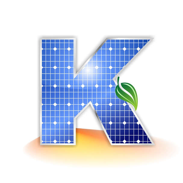 Texture des panneaux solaires, lettre majuscule alphabet K icône ou symbole
 - Photo, image