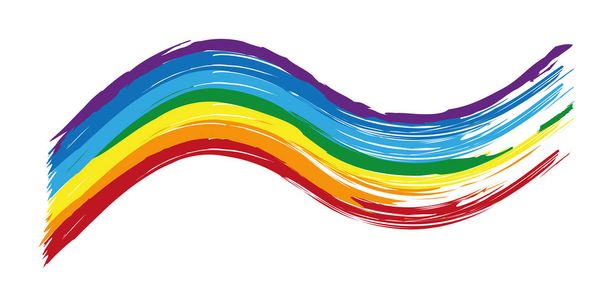 虹色のカラフルなブラシ ストローク - ベクター画像