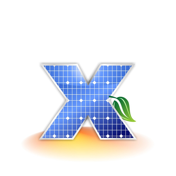 太陽電池パネルのテクスチャ、アルファベット小文字 x アイコンまたはシンボル - 写真・画像