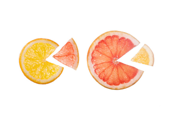 Citrus slices with back light - Foto, Imagem