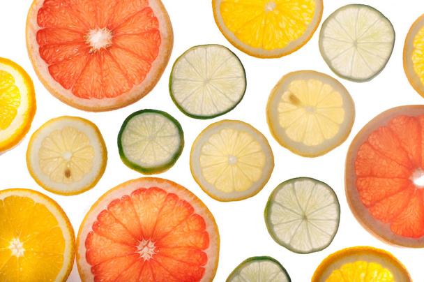 Zavřít čerstvé citrusové plátky se zadním světlem - Fotografie, Obrázek