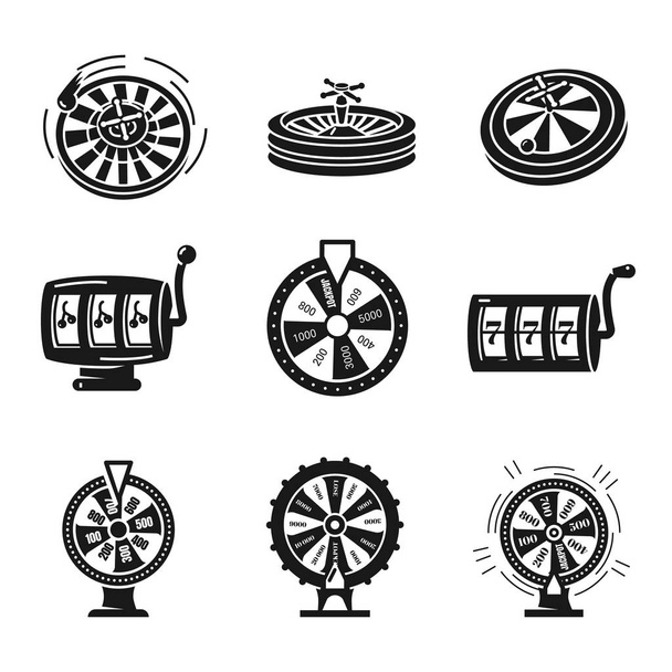 Roulette icons set, simple style - Vettoriali, immagini
