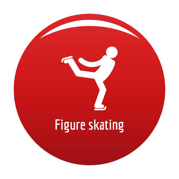 Figura patinaje icono vector rojo
 - Vector, Imagen