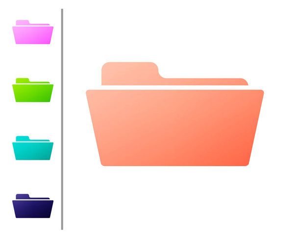 Иконка Coral Folder выделена на белом фоне. Задайте цвет. Векторная миграция
 - Вектор,изображение