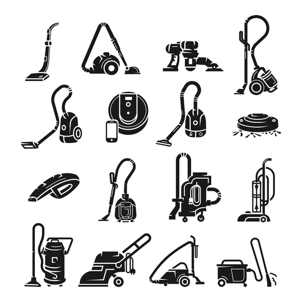 Vacuum cleaner icons set, simple style - Vettoriali, immagini
