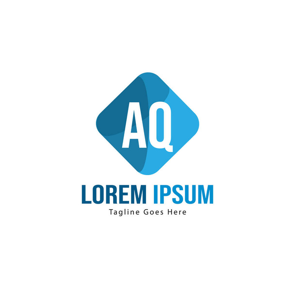 Diseño de Logo Carta AQ. Ilustración creativa moderna de letras AQ Icono
 - Vector, Imagen