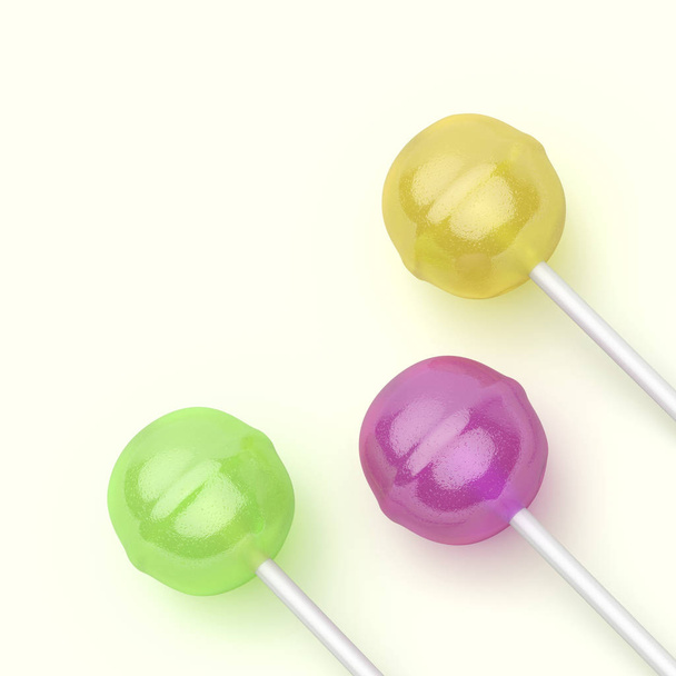 Three lollipops with different colors - Photo, Image