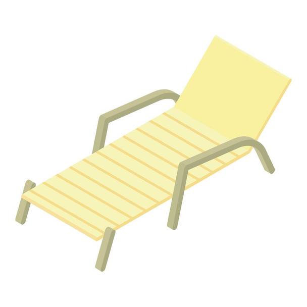 Beach chair icon, isometric style - Vetor, Imagem