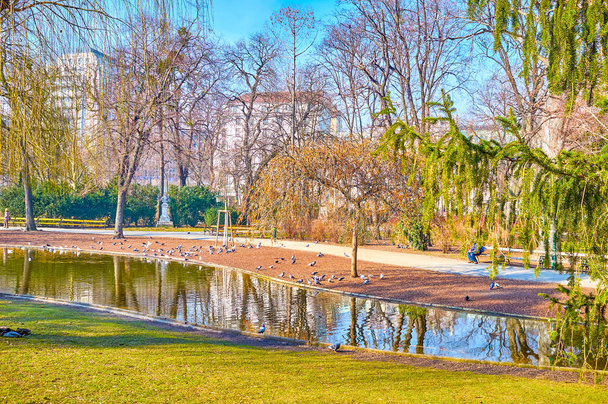 The small stream in Stadtpark if Vienna, Austria - Photo, Image