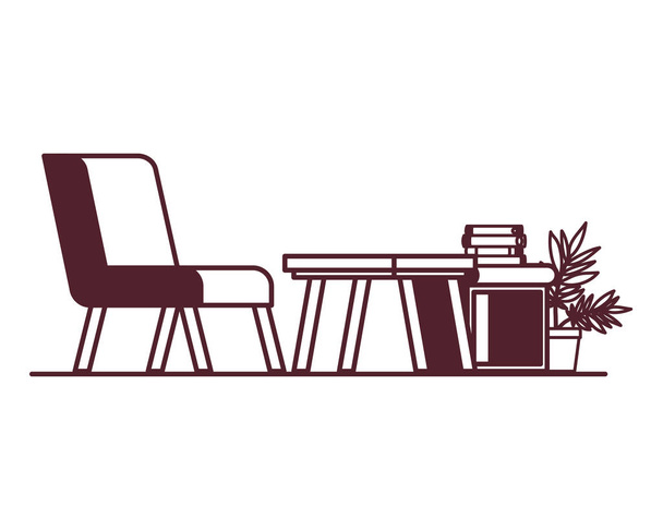silhouette di comodo divano in soggiorno con sfondo bianco
 - Vettoriali, immagini