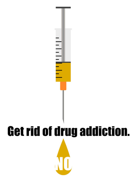Δεν επιτρέπονται τα ναρκωτικά. Απαλλαγείτε από τον εθισμό στα ναρκωτικά. - Διάνυσμα, εικόνα