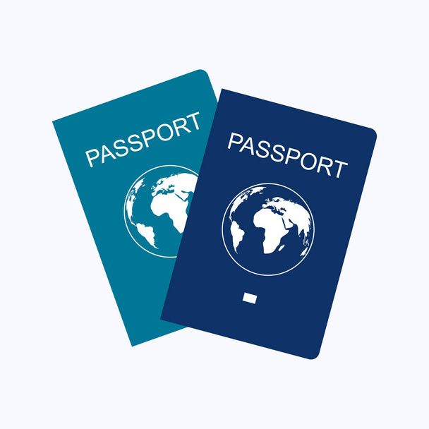 Cestovní pas s plochým designem na bílém pozadí, vektorový obrázek - Vektor, obrázek