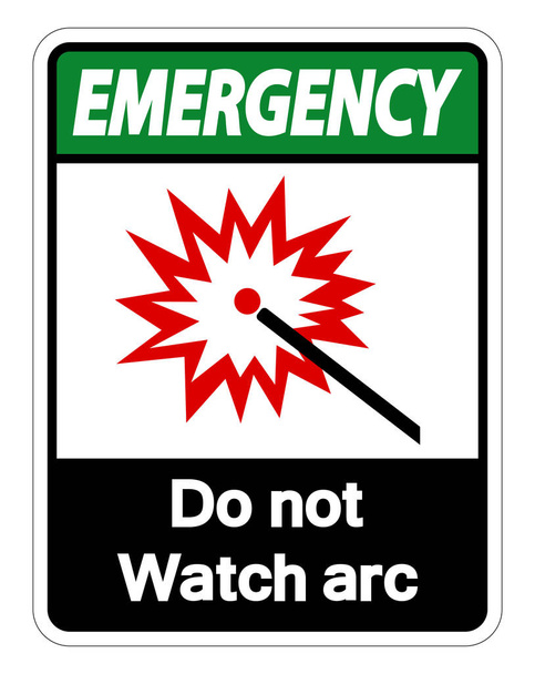 Urgence Ne regardez pas le signe de symbole d'arc isoler sur fond blanc, Illustration vectorielle
 - Vecteur, image