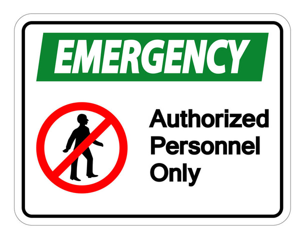 El personal autorizado de emergencia solo muestra un símbolo aislado sobre fondo blanco, ilustración vectorial
 - Vector, imagen