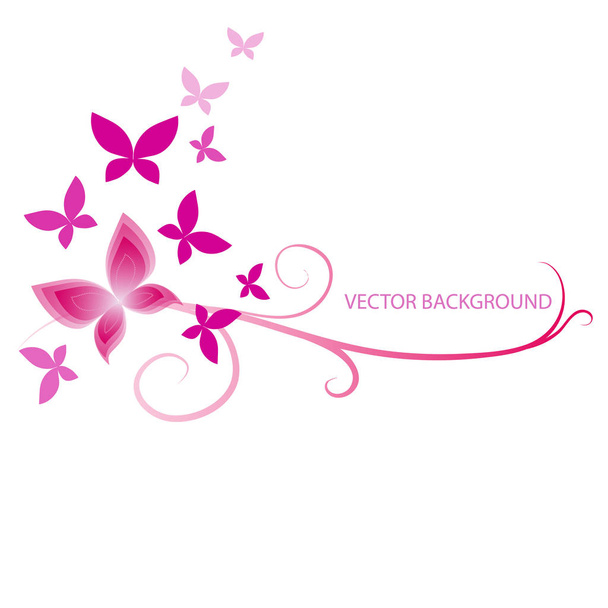 background with butterflies - Vector, afbeelding