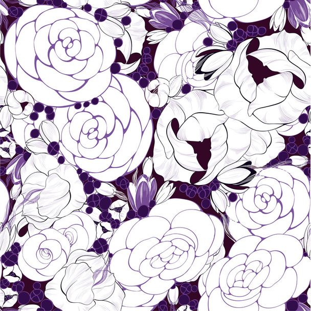 Vector seamless pattern. A flower on a white background. Use printed materials, signs, items, websites, maps, posters, postcards, packaging. - Vector, Image