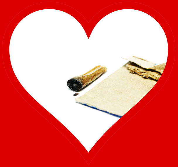 Марихуана і коноплі, Концептуальна плакат з серцем. - Фото, зображення