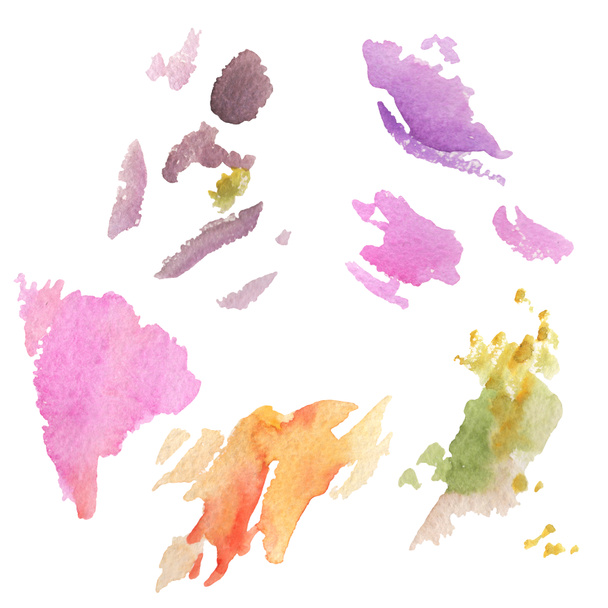 Abstract watercolor paper splash shapes isolated drawing. Illustration aquarelle for background. - Photo, Image