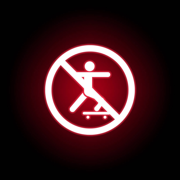 赤ネオンスタイルで禁断のスクーターアイコン。ウェブ、ロゴ、モバイルアプリ、Ui、Uxに使用できます  - ベクター画像