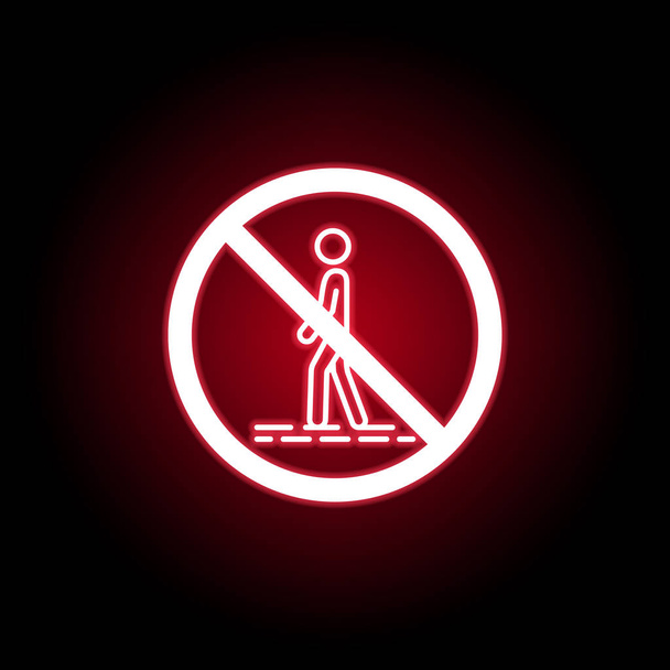 Verbotenes Gehen im roten Neon-Stil. kann für Web, Logo, mobile App, ui, ux verwendet werden  - Vektor, Bild