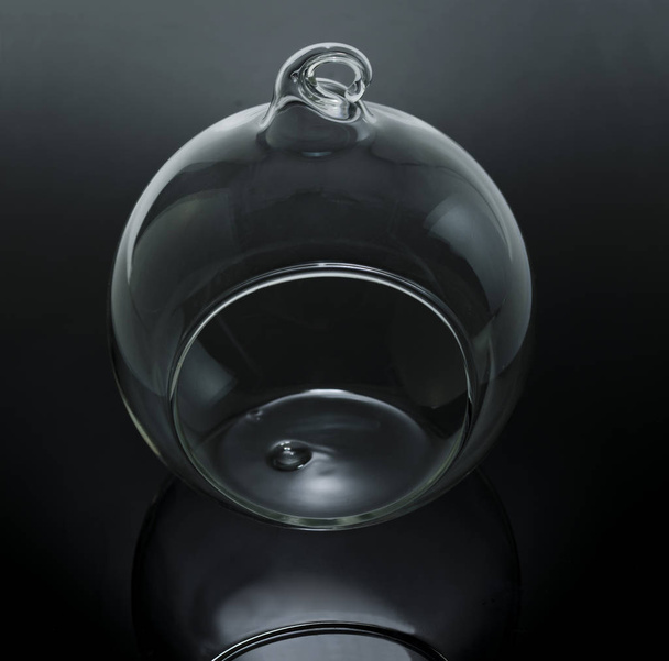 glass sphere with hook for hanging, flower pot - 写真・画像