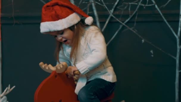 Slow Motion Christmas Holiday Playing Happy Girl - Video