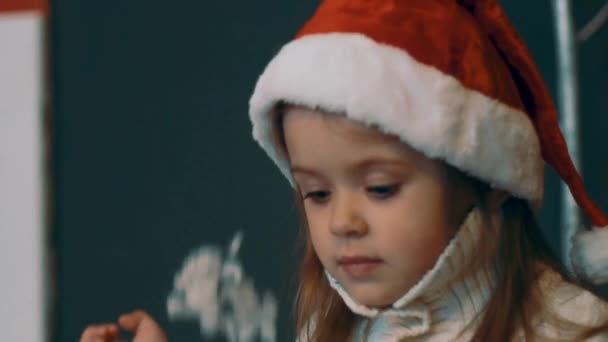 Slow Motion Christmas Or New Year Child Throw Around Artificial Snow - Materiał filmowy, wideo