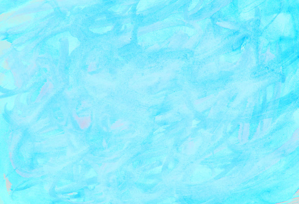Aquarel illustratie abstract licht blauw pastel achtergrond hand getekende vlek - Foto, afbeelding