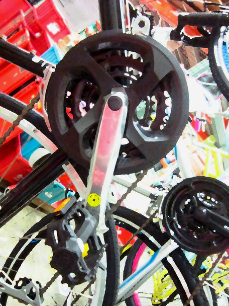 Λεπτομέρειες κατασκευής ποδηλάτων στην αποθήκη - Φωτογραφία, εικόνα