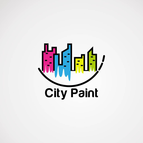 ciudad pintura color logotipo vector, icono, elemento y plantilla para la empresa
 - Vector, imagen