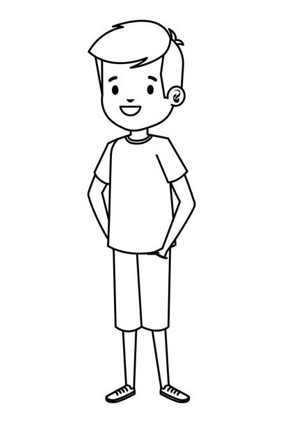 happy little boy comic character - Вектор, зображення