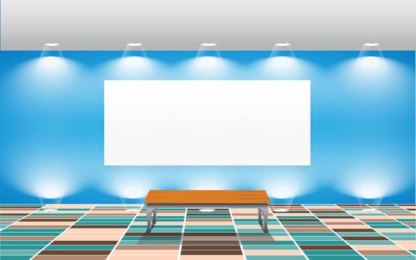 blank picture frame in the gallery - Vector, Image