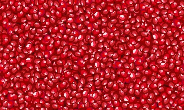 Nebezešvé semeno grantového plodu, čerstvé organické potraviny, vzor červeného rubínového ovoce. Vektorová ilustrace. - Vektor, obrázek