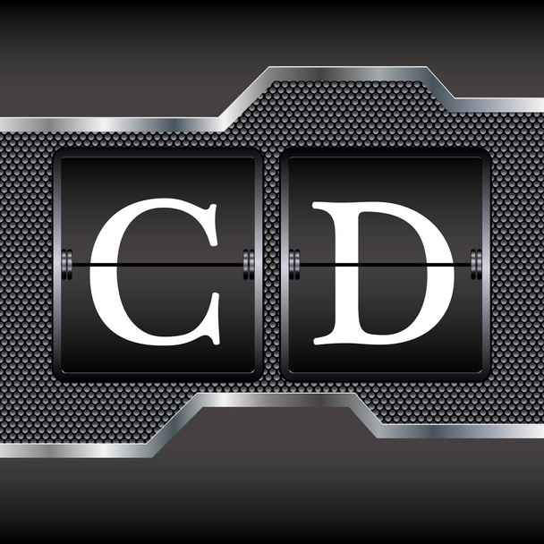 Alfabeto metálico de C-D mecânico, ilustração vetorial
 - Vetor, Imagem