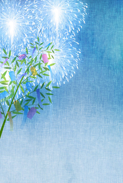 Fuegos artificiales Tanabata Fondo de verano
 - Vector, imagen