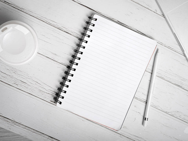 Coffee break, ideas, notes, goals or plan writing concept. Top v - Foto, Imagem