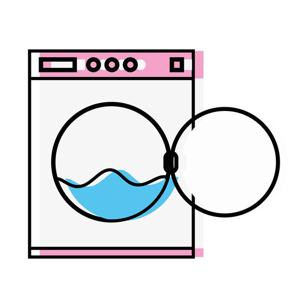 πλυντήριο ρούχων υδραυλικών σωλήνων υπηρεσία επισκευής - Διάνυσμα, εικόνα