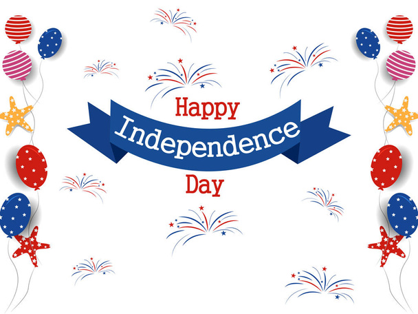 Праздничный фон для празднования Дня независимости Америки 4 июля
 - Вектор,изображение