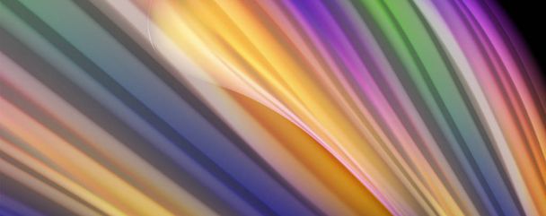 A modern szivárvány folyadék színáramlás színes plakát. Wave Liquid alakú fekete színű háttérrel. Absztrakt kompozíció - Vektor, kép