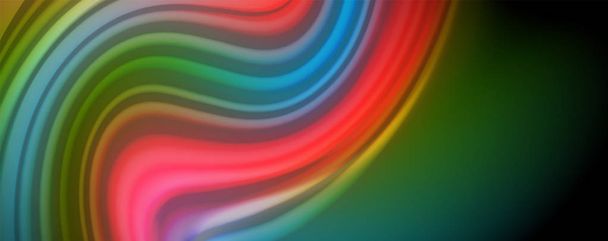 Áramló folyékony színek-modern színes flow plakát. Hullám folyékony formák. Látványterv a tervezési projekthez - Vektor, kép
