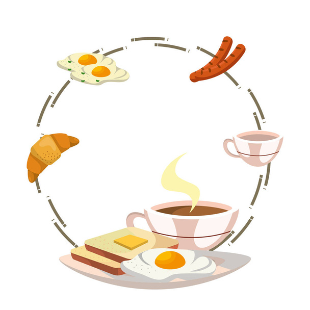 delicioso pequeno-almoço saboroso desenhos animados
 - Vetor, Imagem