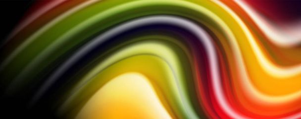 fließende flüssige Farben - moderne bunte Flow-Poster. wellenförmige flüssige Formen. Art Design für Ihr Designprojekt - Vektor, Bild